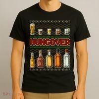 Funny Hungover Drunk Ugly Christmas Sweater T-Shirt thumb 3