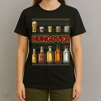 Funny Hungover Drunk Ugly Christmas Sweater T-Shirt thumb 4