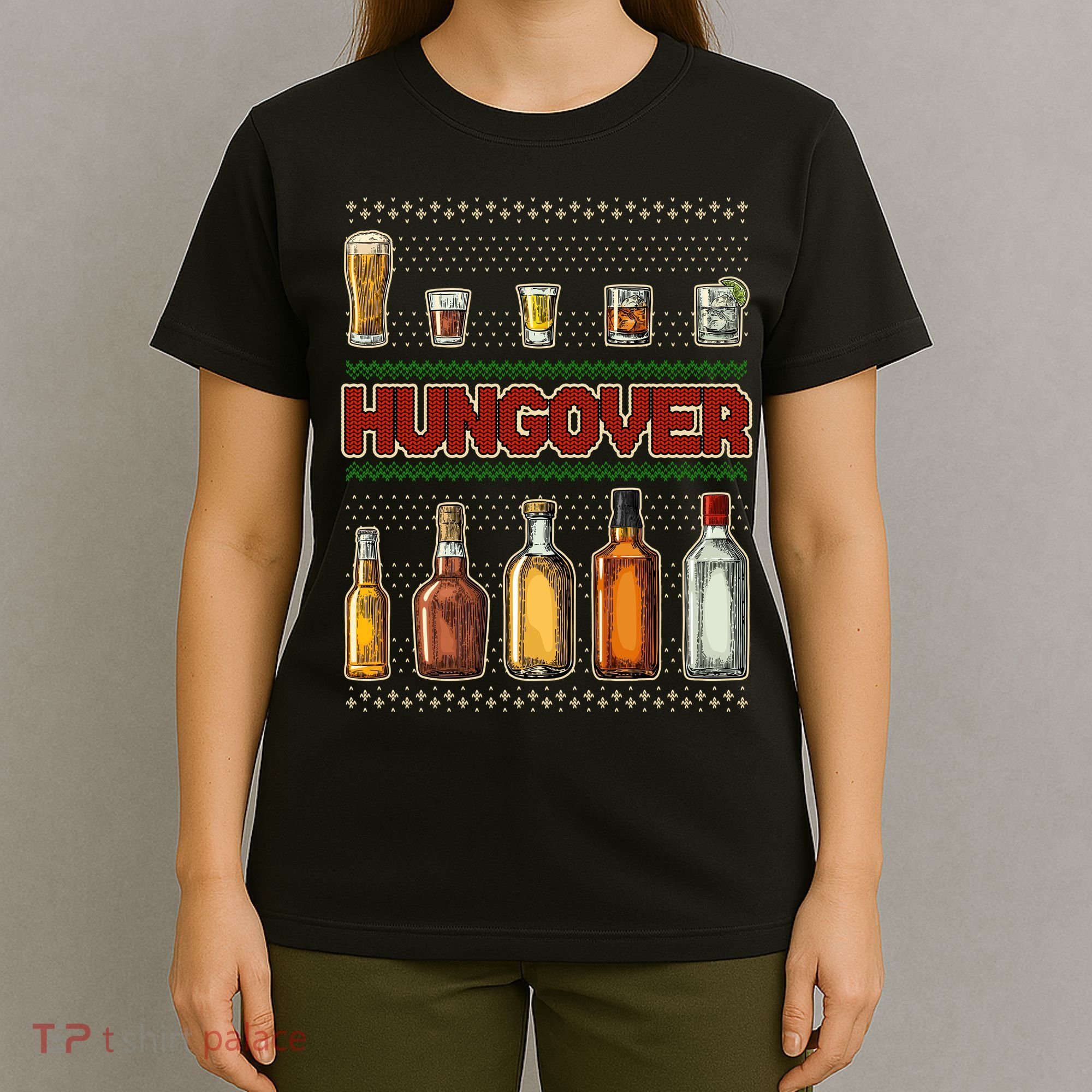 Funny Hungover Drunk Ugly Christmas Sweater T-Shirt