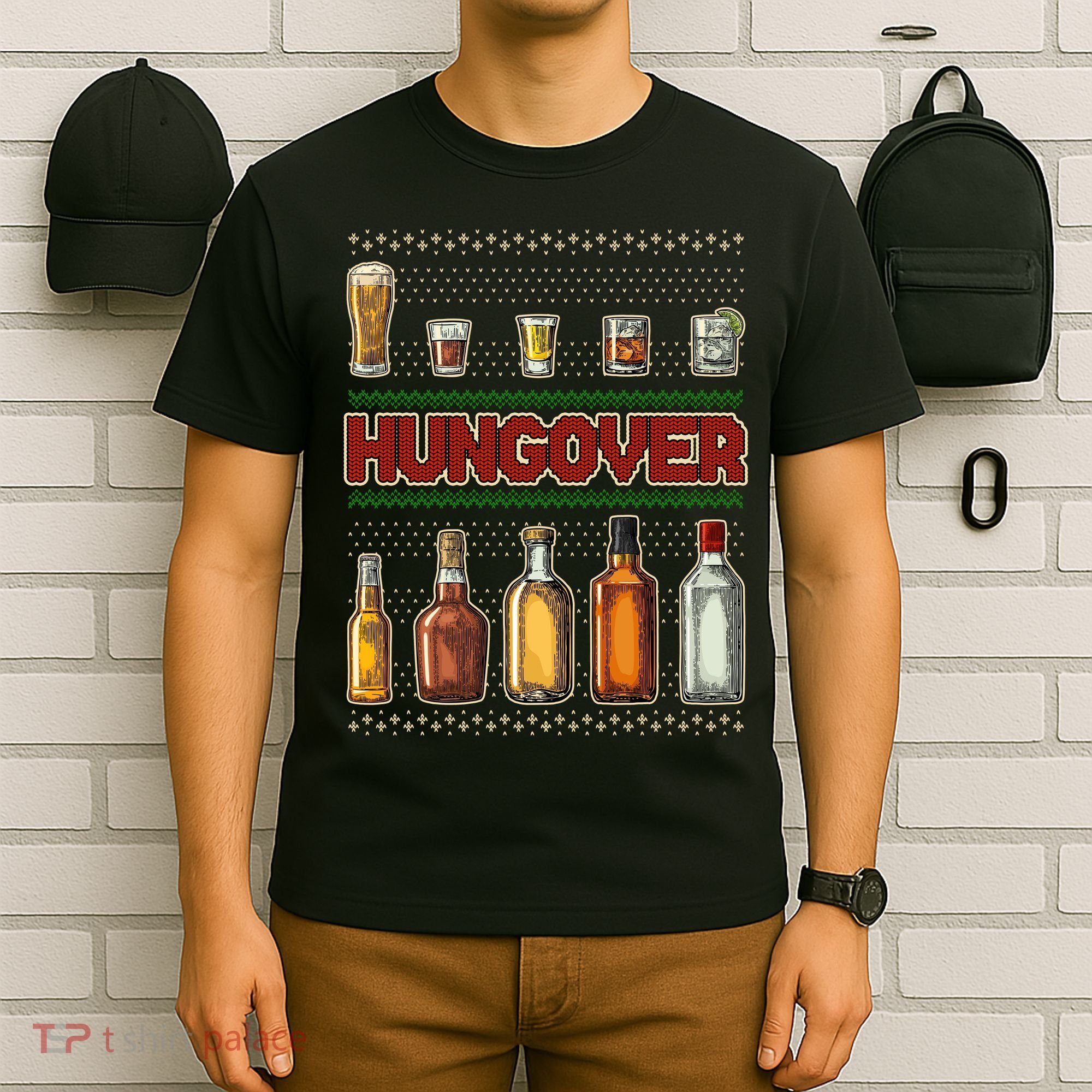 Funny Hungover Drunk Ugly Christmas Sweater T-Shirt