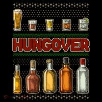 Funny Hungover Drunk Ugly Christmas Sweater Button thumb 1