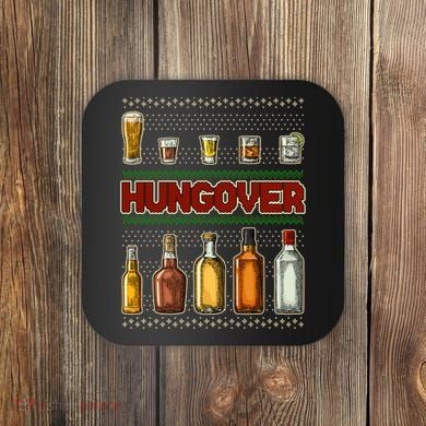 Funny Hungover Drunk Ugly Christmas Sweater Coaster