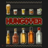 Funny Hungover Drunk Ugly Christmas Sweater Toddler Hoodie thumb 2