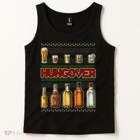 Funny Hungover Drunk Ugly Christmas Sweater Tank Top thumb 2