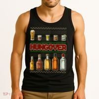 Funny Hungover Drunk Ugly Christmas Sweater Tank Top thumb 3