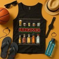 Funny Hungover Drunk Ugly Christmas Sweater Tank Top thumb 4