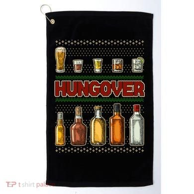 Funny Hungover Drunk Ugly Christmas Sweater Golf Towel