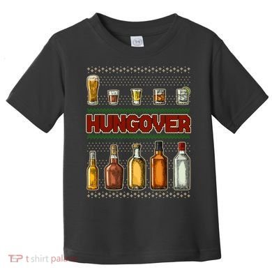 Funny Hungover Drunk Ugly Christmas Sweater Toddler T-Shirt