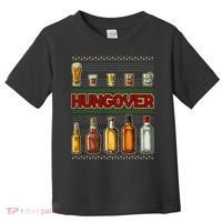 Funny Hungover Drunk Ugly Christmas Sweater Toddler T-Shirt thumb 0