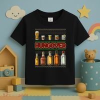 Funny Hungover Drunk Ugly Christmas Sweater Toddler T-Shirt thumb 3