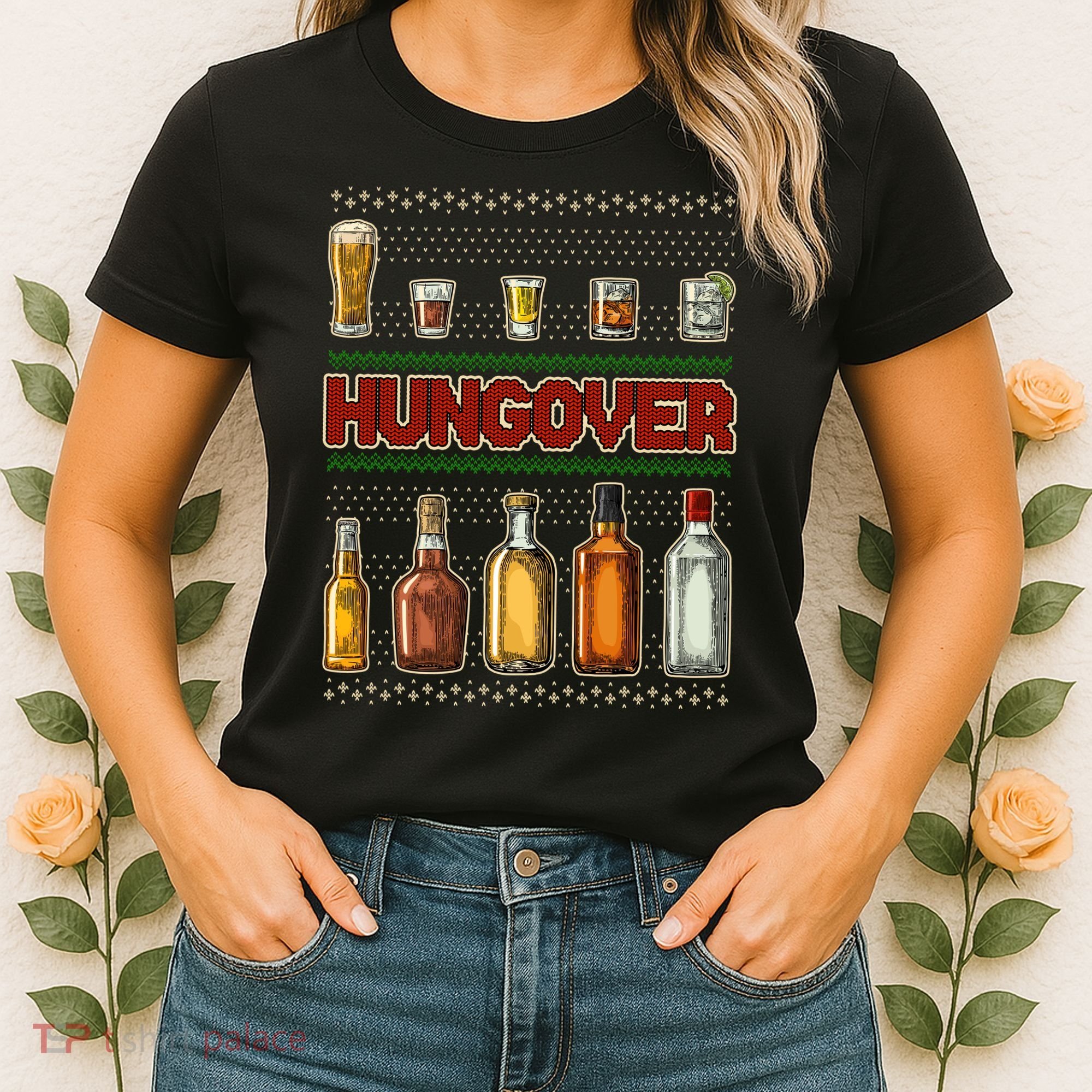 Funny Hungover Drunk Ugly Christmas Sweater Women's T-Shirt
