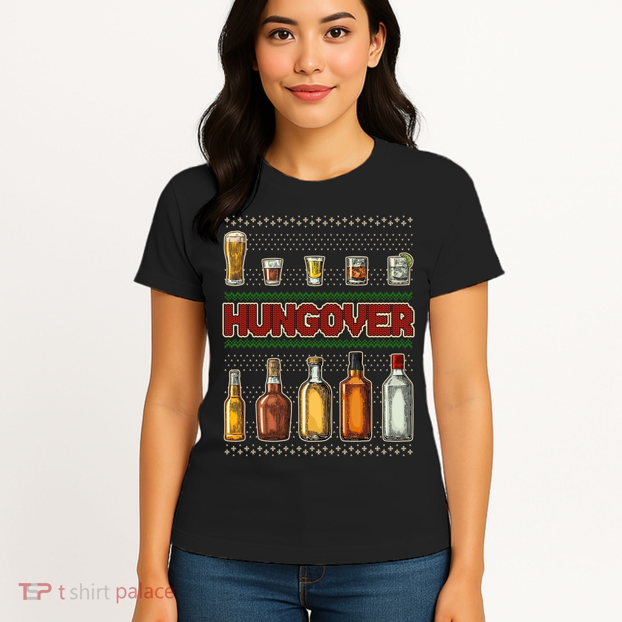 Funny Hungover Drunk Ugly Christmas Sweater Women's T-Shirt