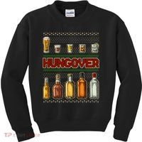 Funny Hungover Drunk Ugly Christmas Sweater Kids Sweatshirt thumb 0