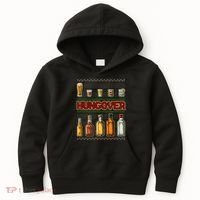 Funny Hungover Drunk Ugly Christmas Sweater Kids Hoodie thumb 0