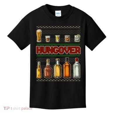 Funny Hungover Drunk Ugly Christmas Sweater Kids T-Shirt