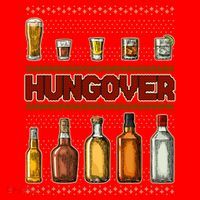 Funny Hungover Drunk Ugly Christmas Sweater Santa Hat thumb 1