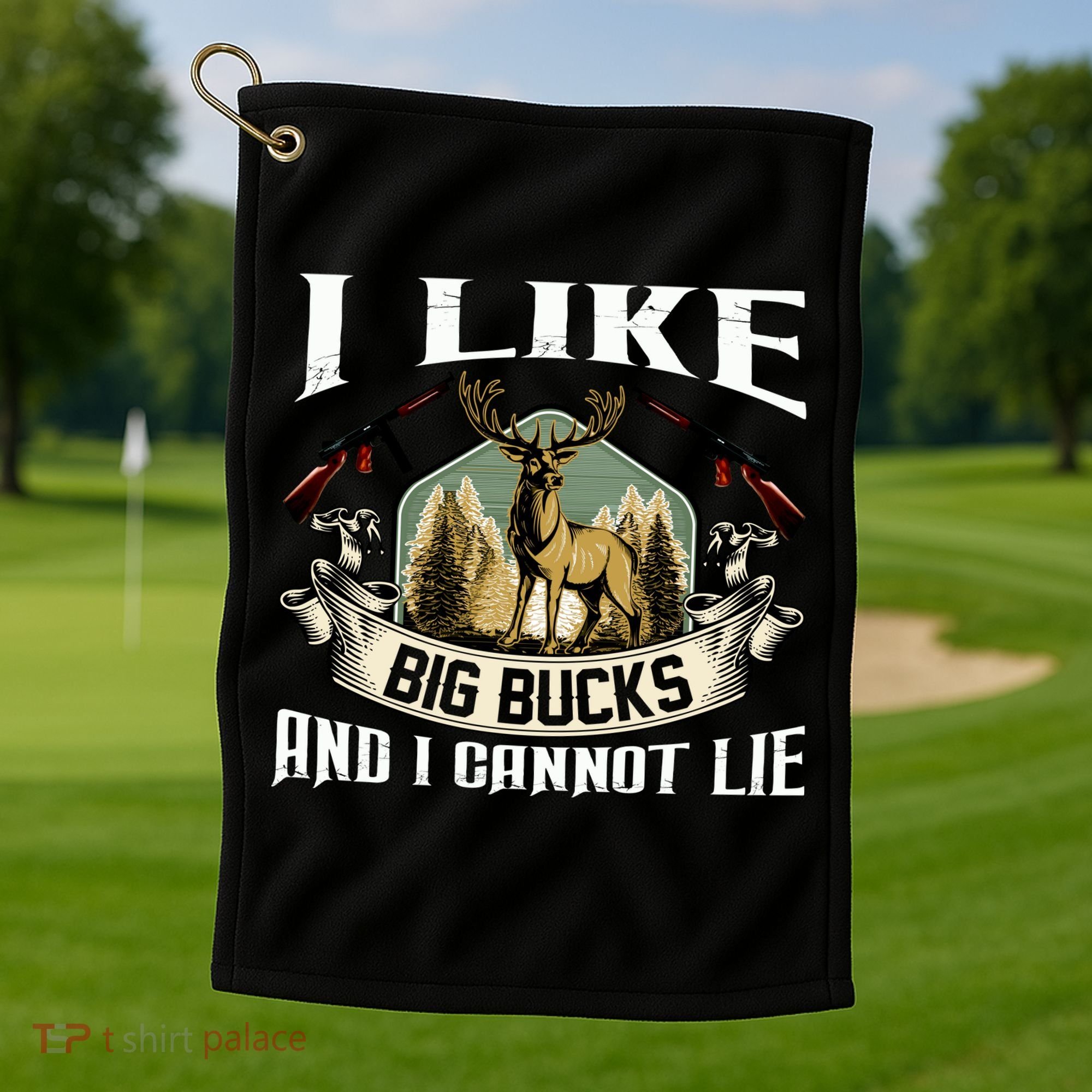Funny Hunting Bucks Golf Towel