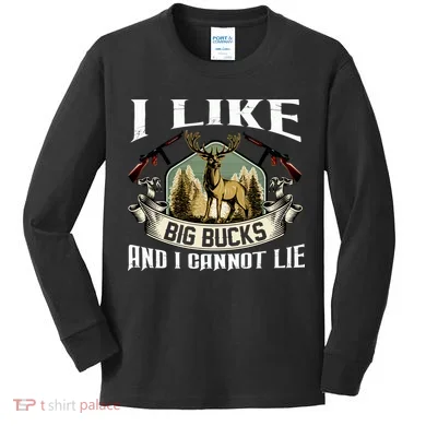 Funny Hunting Bucks Kids Long Sleeve Shirt