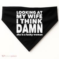Funny Husband Lucky Wife USA-Made Doggie Bandana thumb 0
