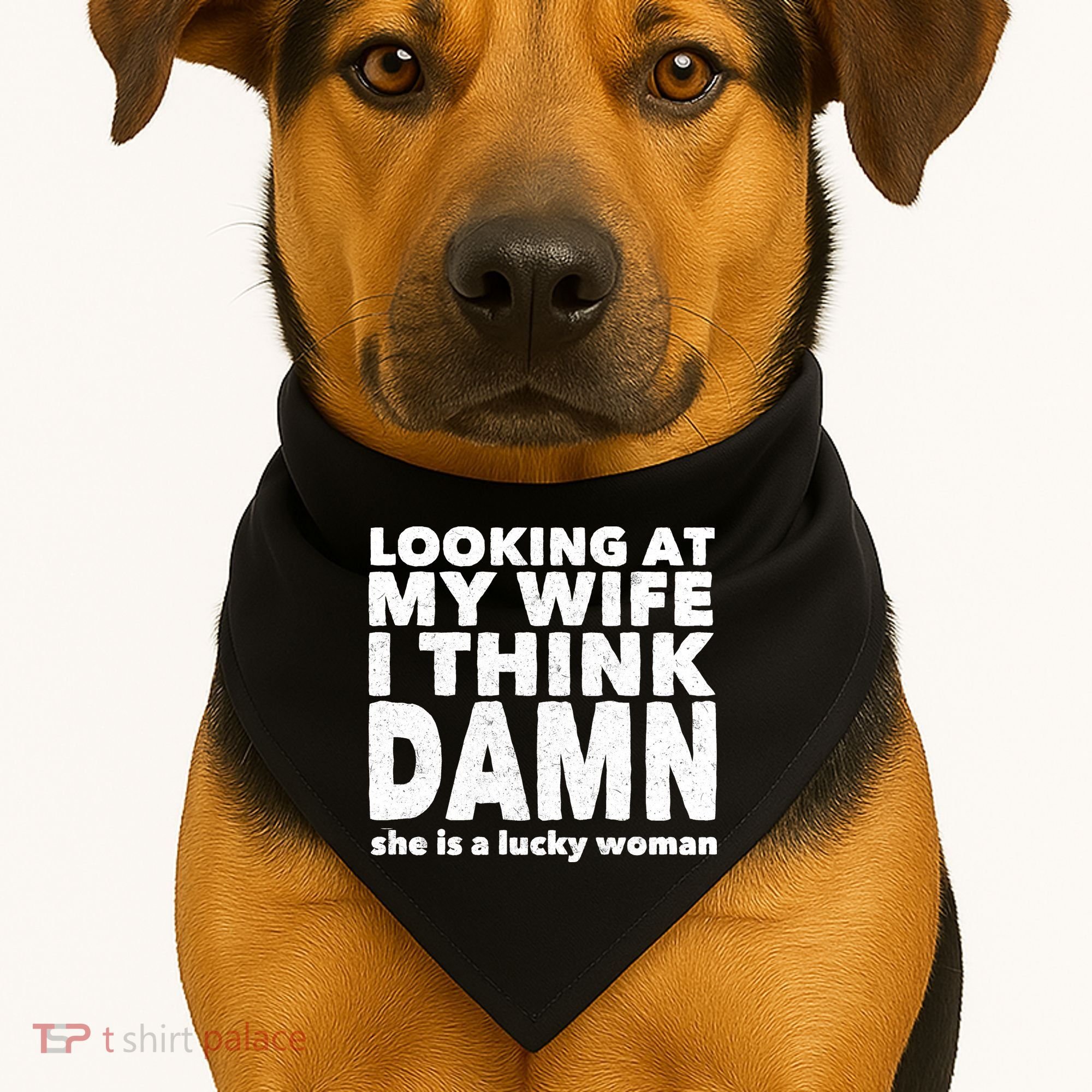 Funny Husband Lucky Wife USA-Made Doggie Bandana