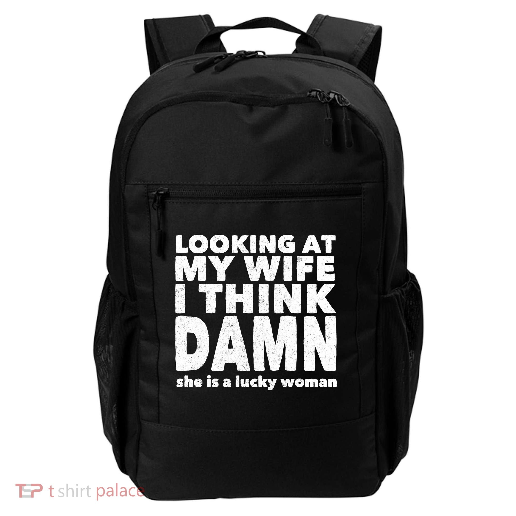 Funny Husband Lucky Wife Backpack