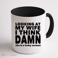 Funny Husband Lucky Wife Coffee Mug thumb 1
