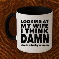 Funny Husband Lucky Wife Coffee Mug thumb 2