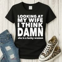 Funny Husband Lucky Wife Women's T-Shirt thumb 3
