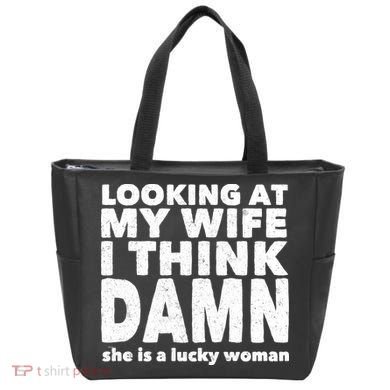 Funny Husband Lucky Wife Tote Bag