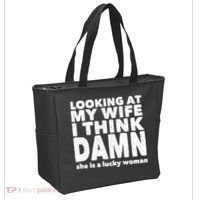 Funny Husband Lucky Wife Tote Bag thumb 2