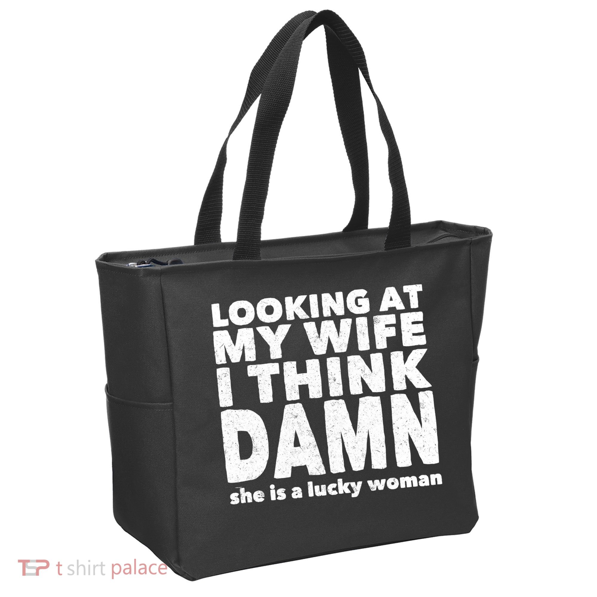 Funny Husband Lucky Wife Tote Bag