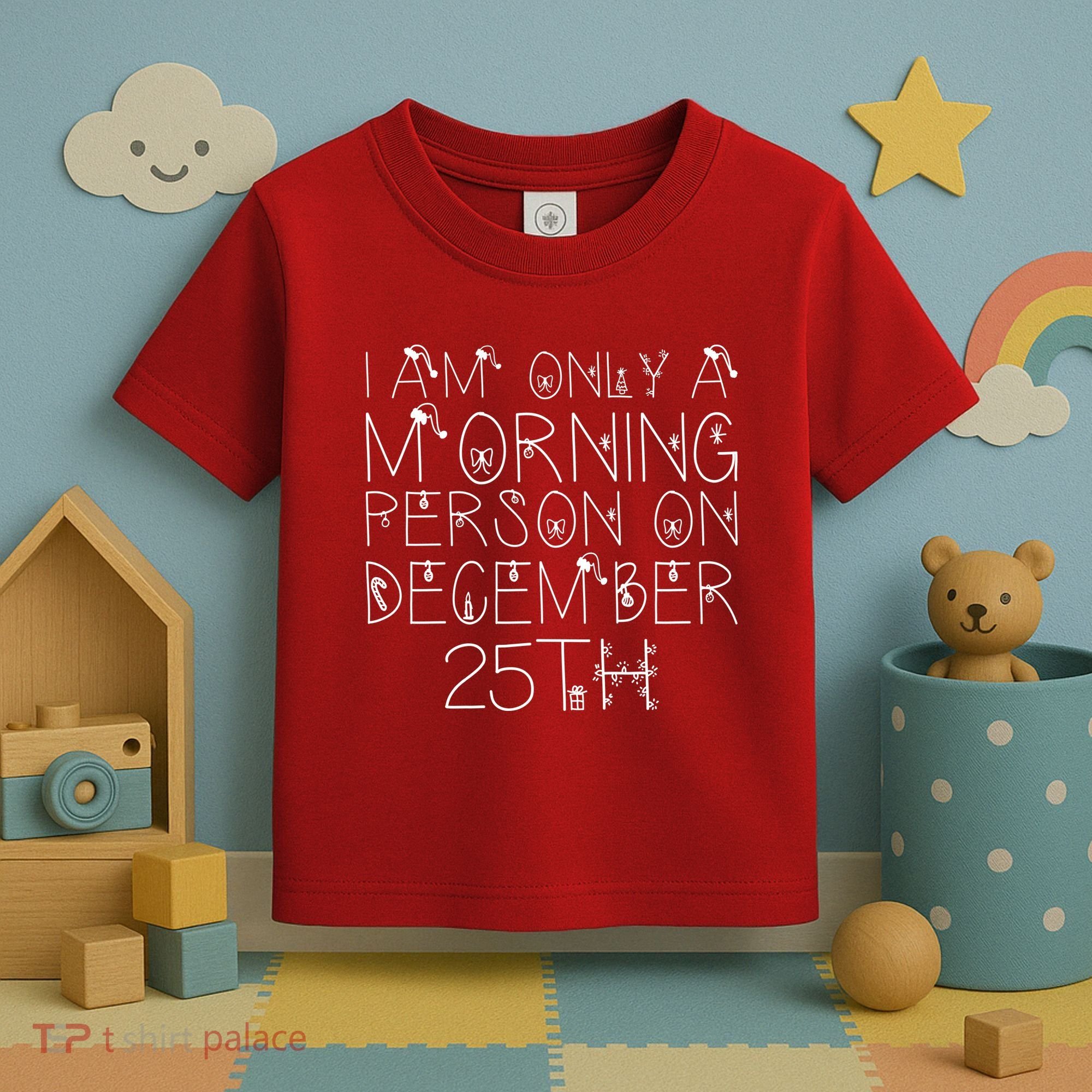 Funny I Am Only a Morning Person on Christmas Toddler T-Shirt
