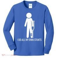 Funny I Do All Of My Own Stunts Kids Long Sleeve Shirt thumb 0