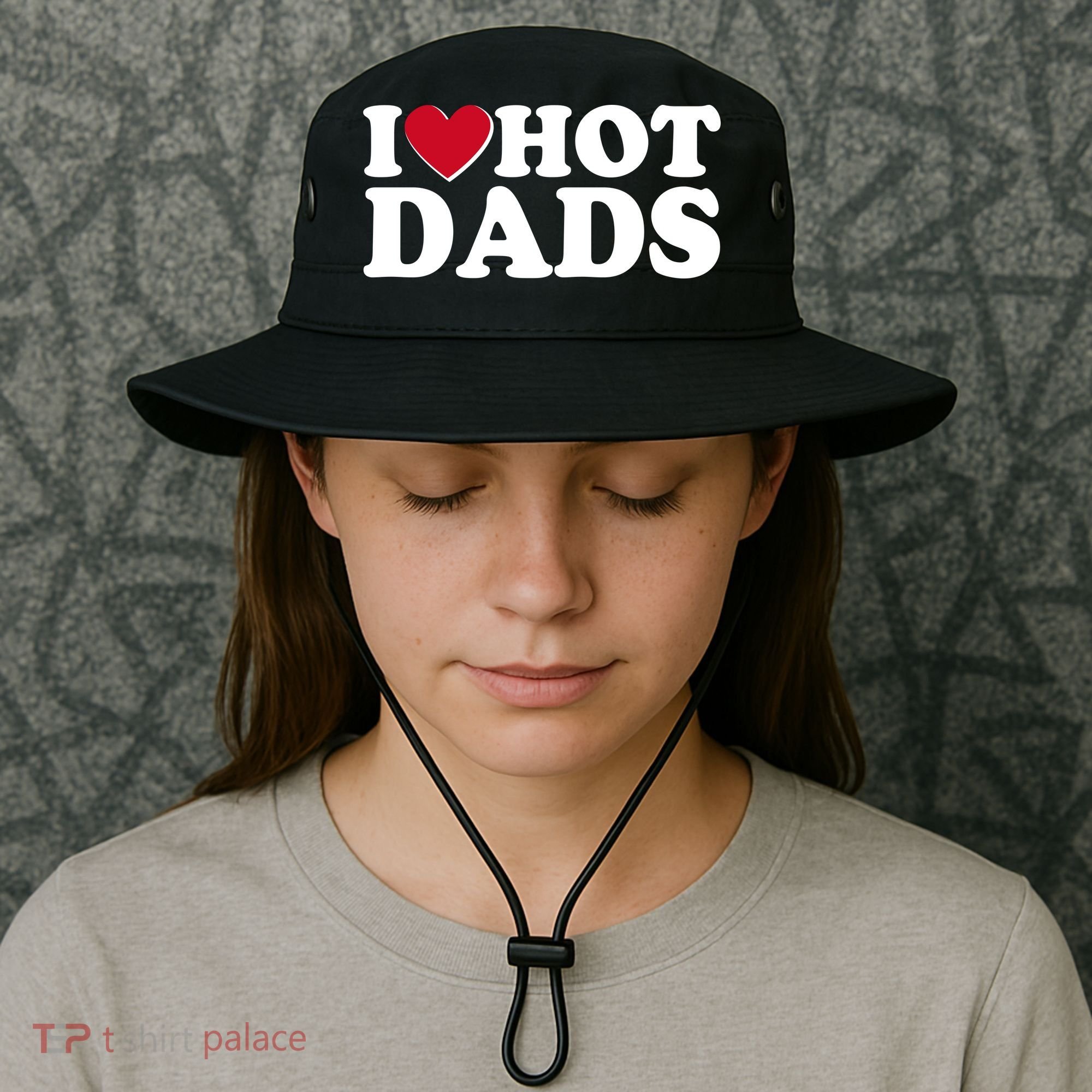 Funny I Heart Love Hot Dads Bucket Hat