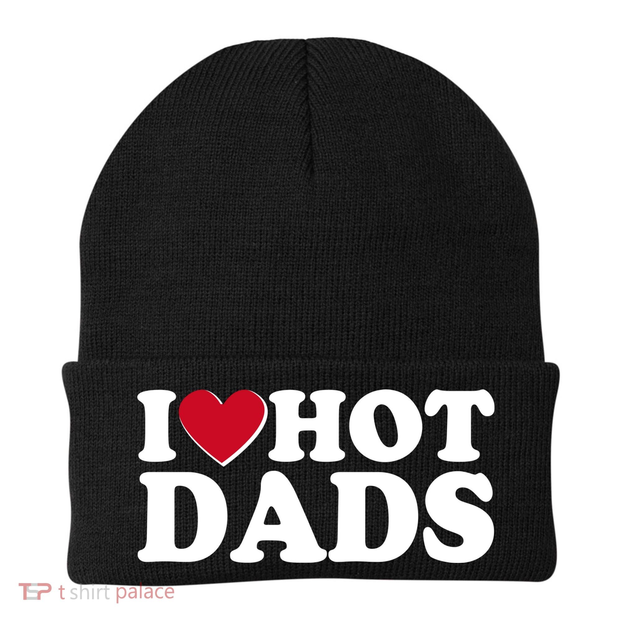 Funny I Heart Love Hot Dads Beanie