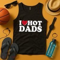 Funny I Heart Love Hot Dads Tank Top thumb 4