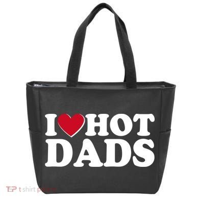 Funny I Heart Love Hot Dads Tote Bag