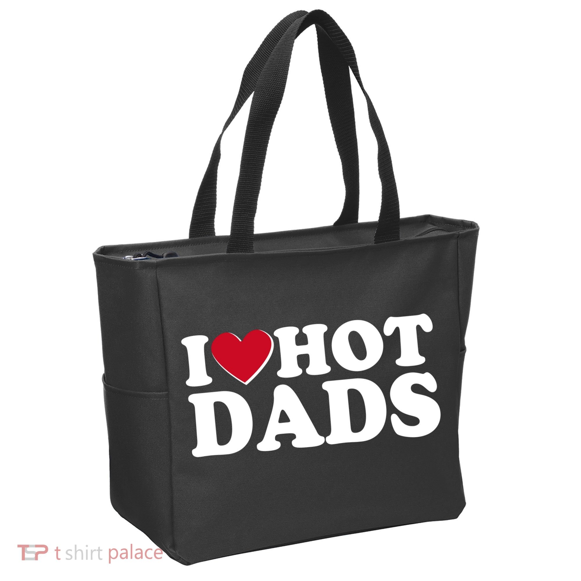 Funny I Heart Love Hot Dads Tote Bag