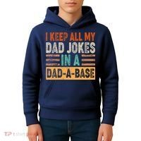 Funny I Keep All Of My Dad Jokes In A Dad-A-Base Kids Hoodie thumb 4