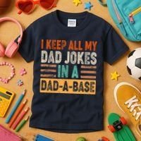 Funny I Keep All Of My Dad Jokes In A Dad-A-Base Kids T-Shirt thumb 3