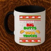 Funny I Like Big Butts and Tacos Trucks Ugly Christmas Coffee Mug thumb 2