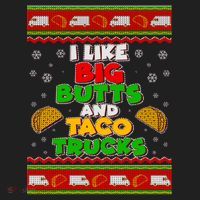 Funny I Like Big Butts and Tacos Trucks Ugly Christmas Hat thumb 2