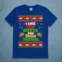 Funny I Like Big Butts and Tacos Trucks Ugly Christmas T-Shirt thumb 5