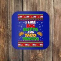 Funny I Like Big Butts and Tacos Trucks Ugly Christmas Coaster thumb 0