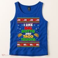 Funny I Like Big Butts and Tacos Trucks Ugly Christmas Tank Top thumb 2