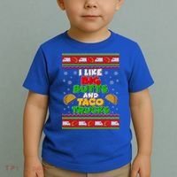 Funny I Like Big Butts and Tacos Trucks Ugly Christmas Toddler T-Shirt thumb 2