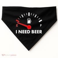 Funny I Need Beer Gas Meter  USA-Made Doggie Bandana thumb 0