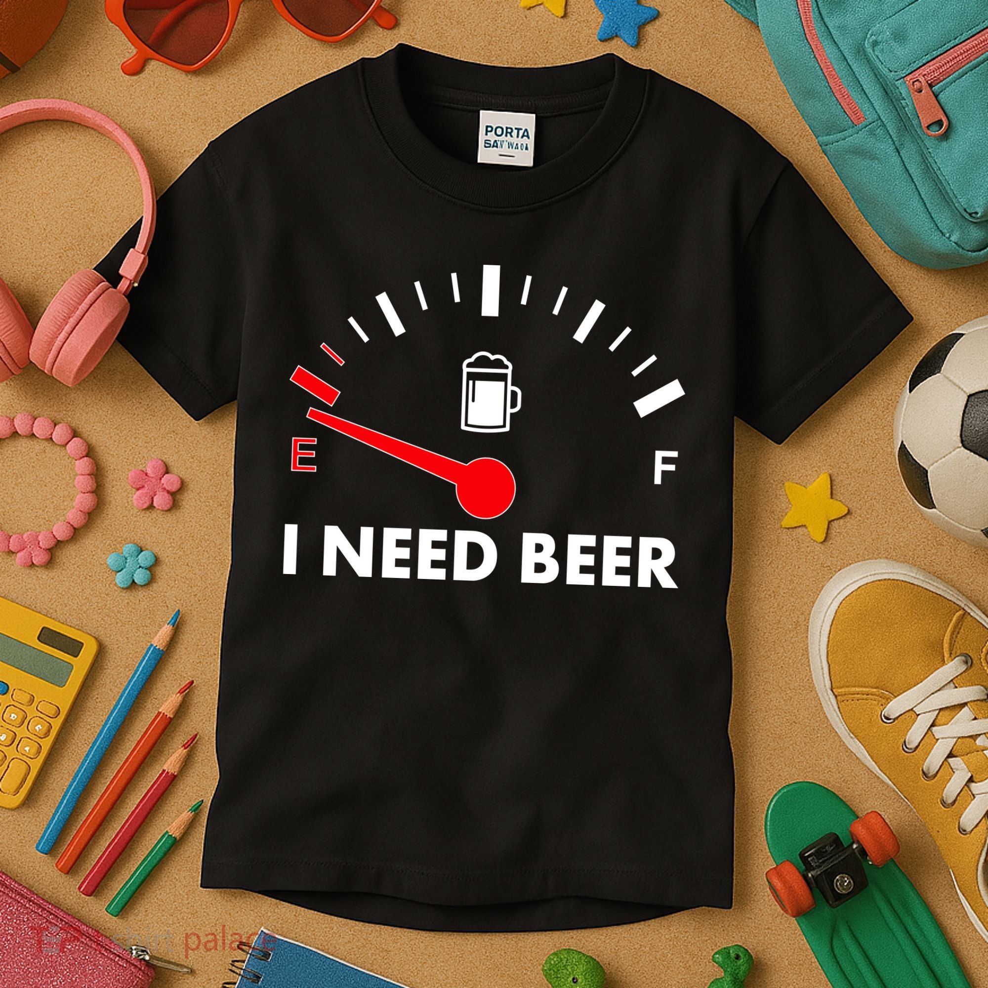 Funny I Need Beer Gas Meter  Kids T-Shirt