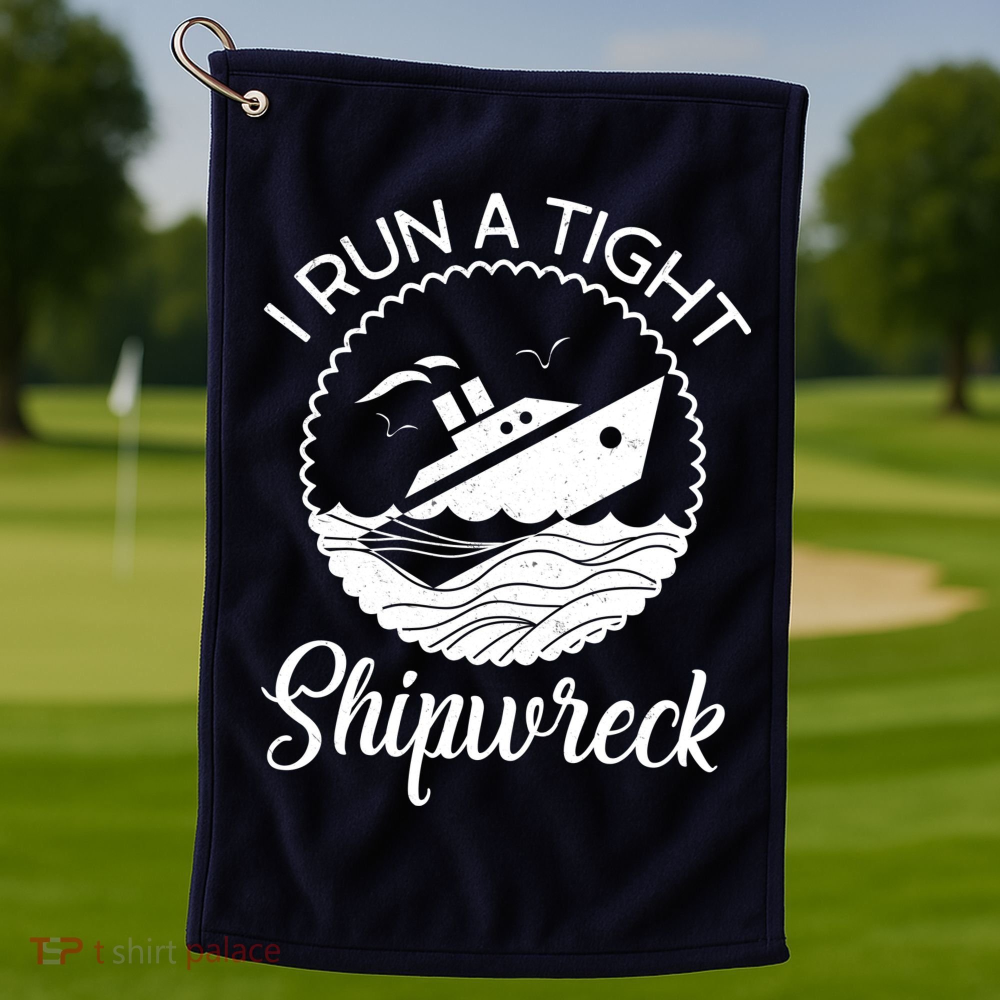 Funny I Run a Tight Shipwreck Golf Towel