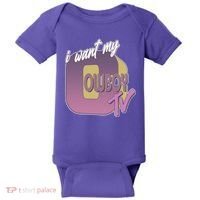 Funny I Want My Cowboy TV Baby Bodysuit thumb 0